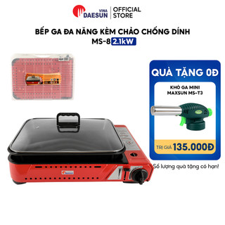 Bếp Ga Mini Maxsun MS-8 - Công Suất 2100W | Chảo Chống Dính | Hàng Chính Hãng | Bảo Hành 12 Tháng