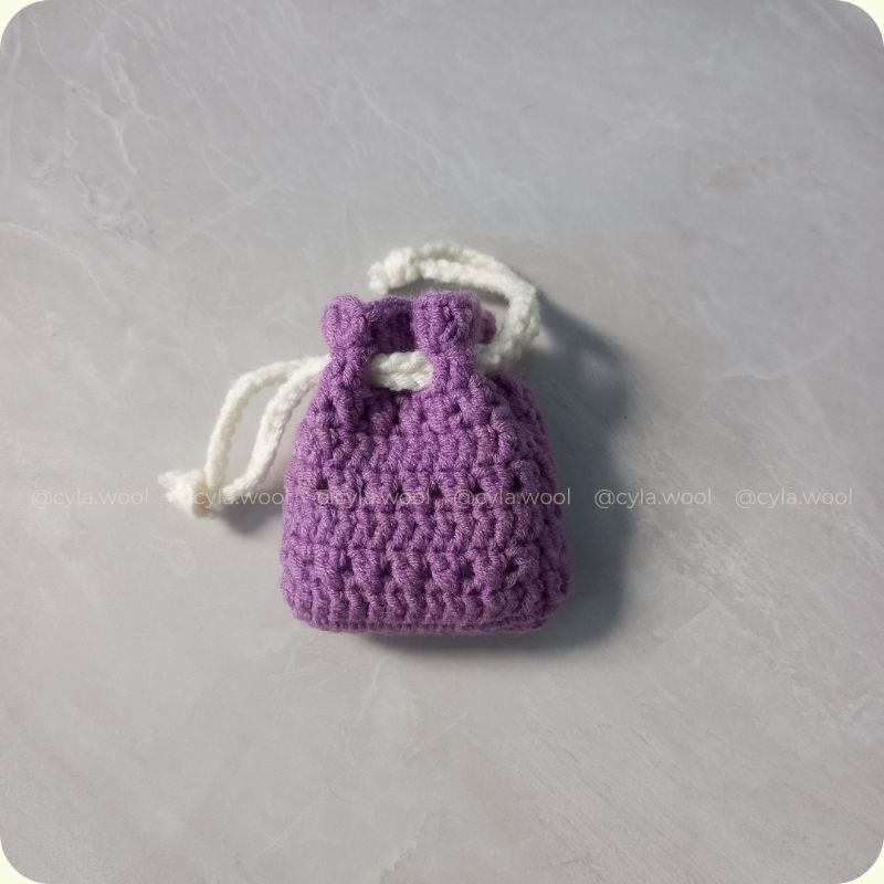 Túi đựng airpods len dạng dây rút