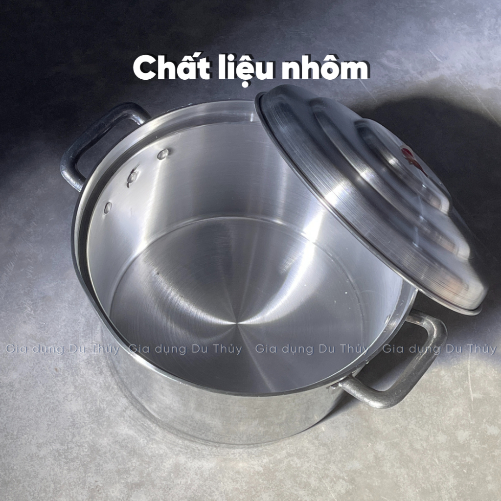 Nồi nhôm to size lớn 30 - 38 dung tích 8L - 16L phù hợp làm nồi luộc gà vịt, nồi nấu quán ăn - NỒI NHÔM TÂN HÒA LONG