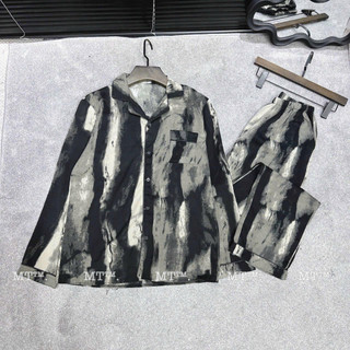 Bộ ngủ pyjama dài tay chất lụa cao cấp, bộ đồ ngủ lụa dài tay phù hợp cả nam và nữ