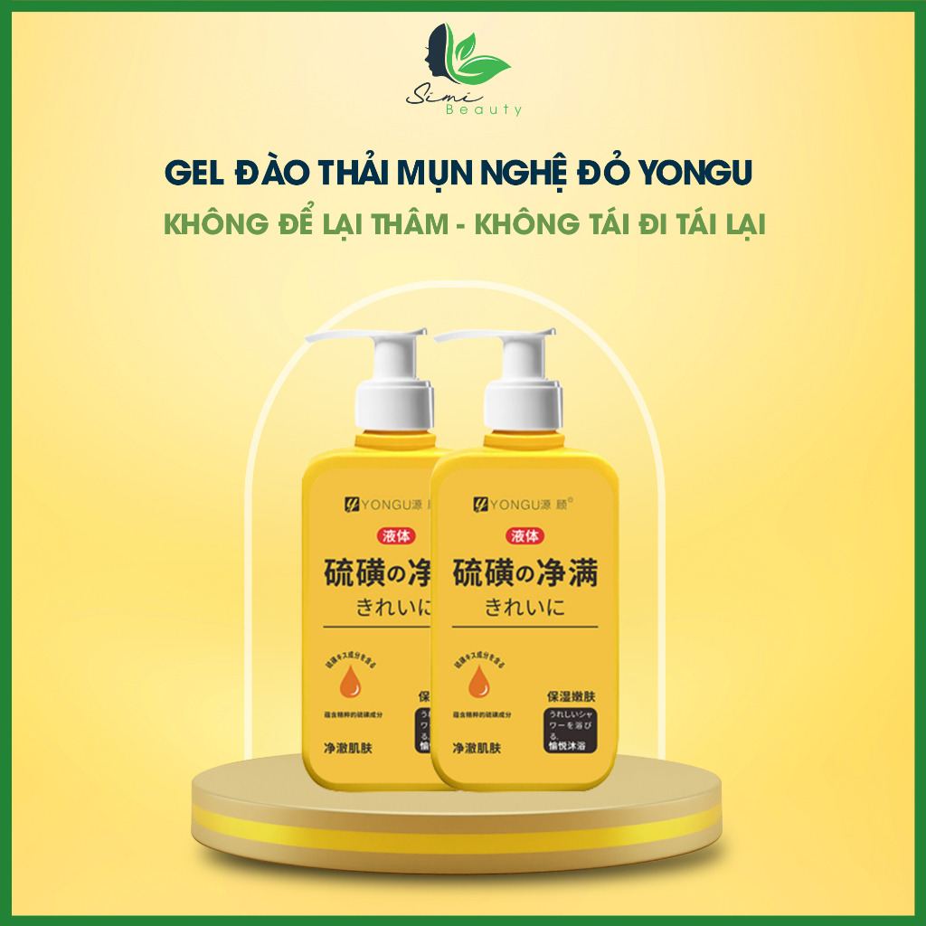 Gel đào thải mụn nghệ đỏ Yongu 300ml - Sữa tắm giảm mụn lưng, mụn body, không để lại thâm, đánh bay dày sừng nang lông