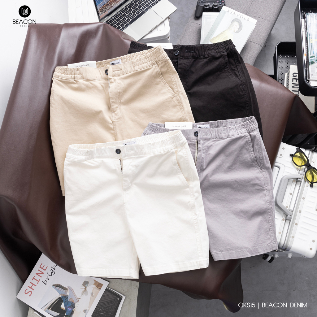 Quần Kaki Short Nam Cao Cấp 4 Màu BEACON DENIM Form SlimFit Mã QKS15