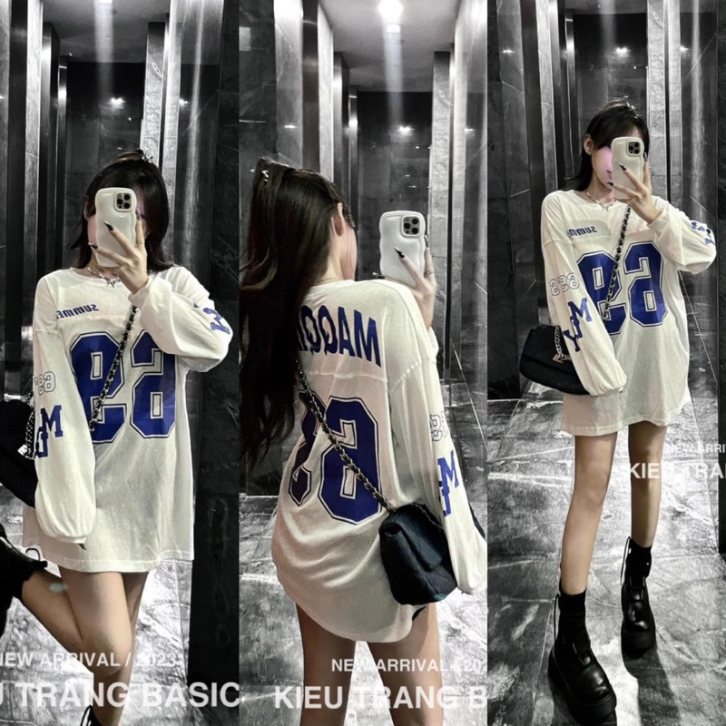 Áo Thun Dài Tay Số 69 In 2 Mặt Dáng Thụng Giấu Quần