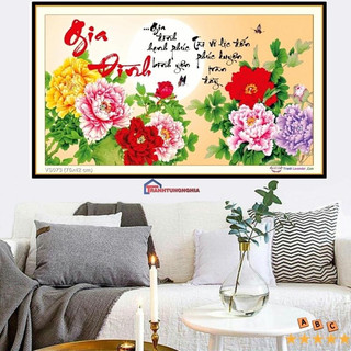 Tranh đính đá gia đình hạnh phúc 75cm x 42cm