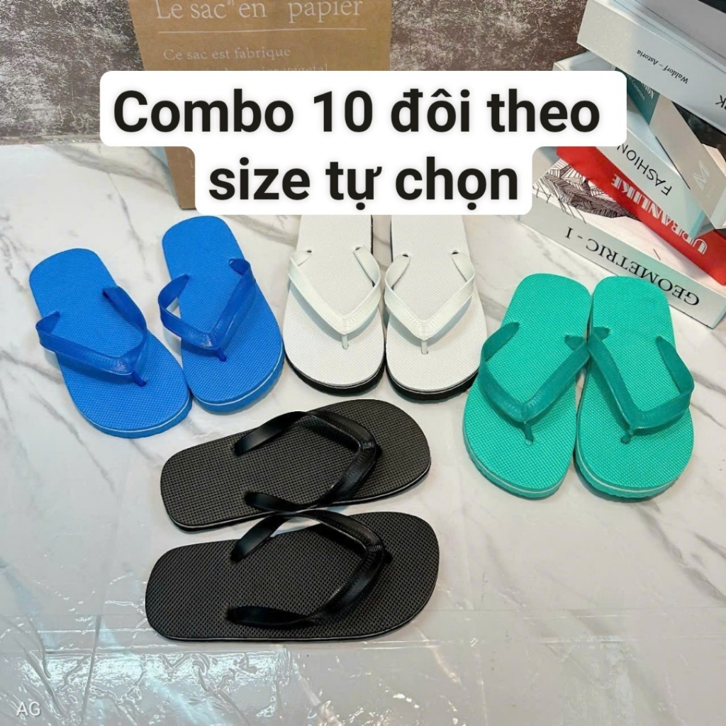 Combo 5-10 đôi dép xốp, dép lào xỏ ngón dép siêu nhẹ đi khách sạn