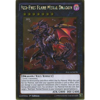 [ Dưa Hấu Yugioh ] Lá bài thẻ Rồng đen mắt đỏ Red Eyes Flare Metal Dragon - gold Rare - Tặng bọc bài nhựa bảo quản