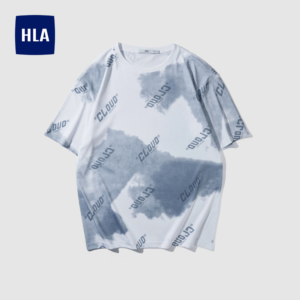 HLA - Áo thun nam ngắn tay họa tiết mây nghệ thuật Cloud pattern high quality icy cotton T-shirt