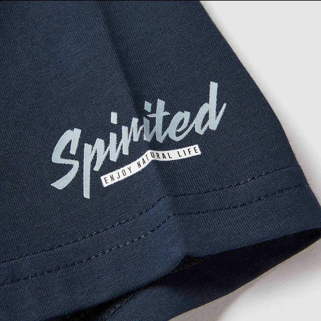 HLA -  Áo thun nam ngắn tay in chữ hút ẩm thoáng khí Letter printed moisture round neck T-shirt