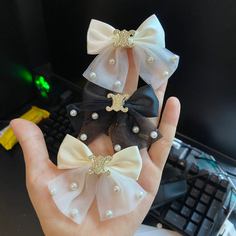Set 2 Kẹp Tóc Mỏ Vịt Đính Charm Ngọc