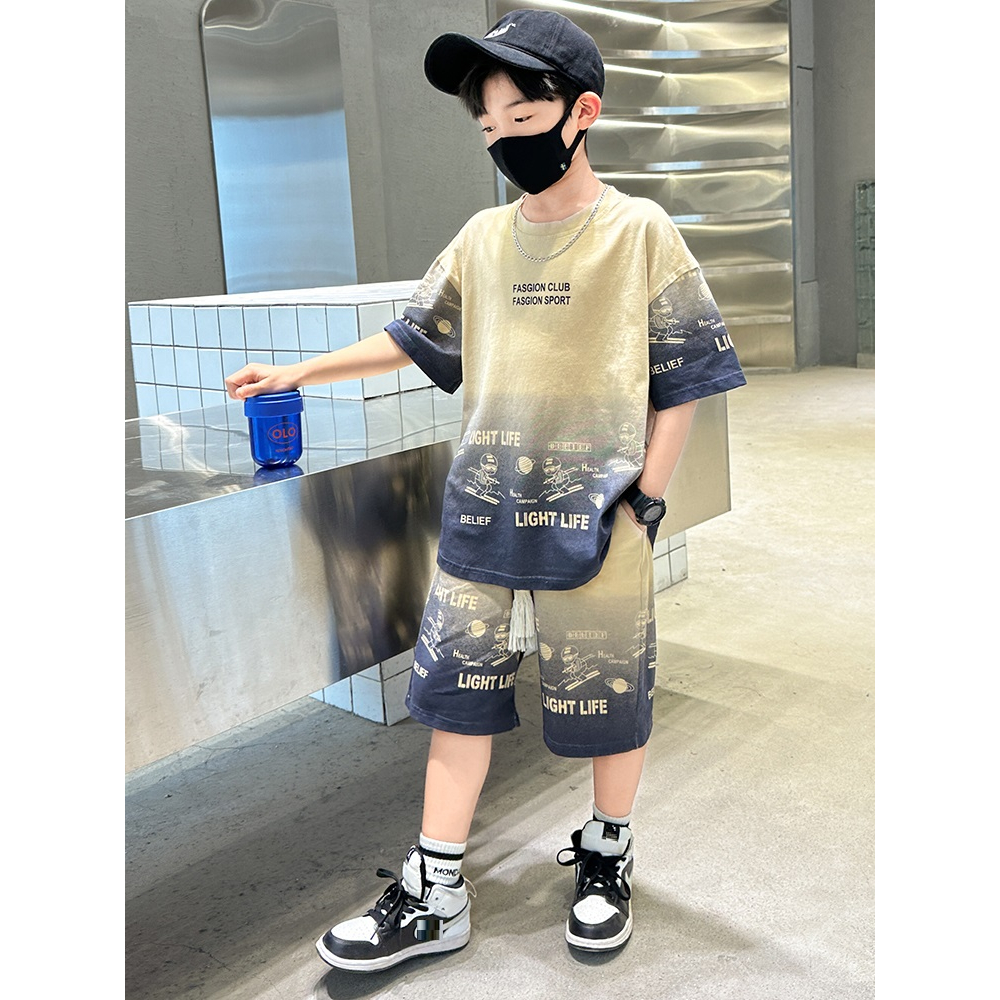 Bộ loang phối màu chuẩn soái ca cho bé trai, Bộ quần áo cho bé size đại