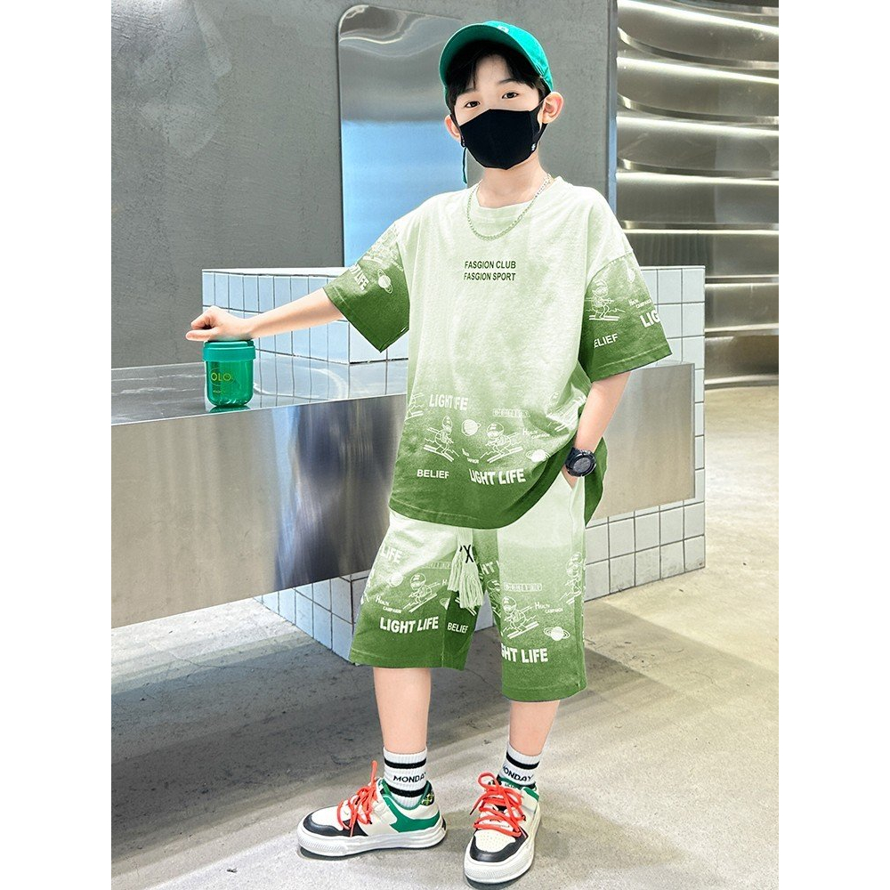 Bộ loang phối màu chuẩn soái ca cho bé trai, Bộ quần áo cho bé size đại