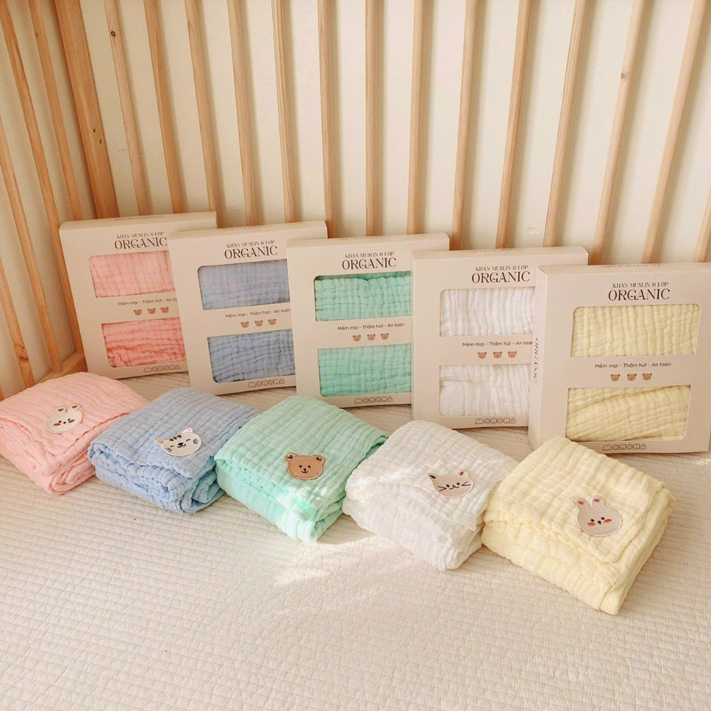 Khăn tắm 6 lớp MONONA ORGANIC siêu thấm hút, chất liệu tự nhiên an toàn cho làn da bé