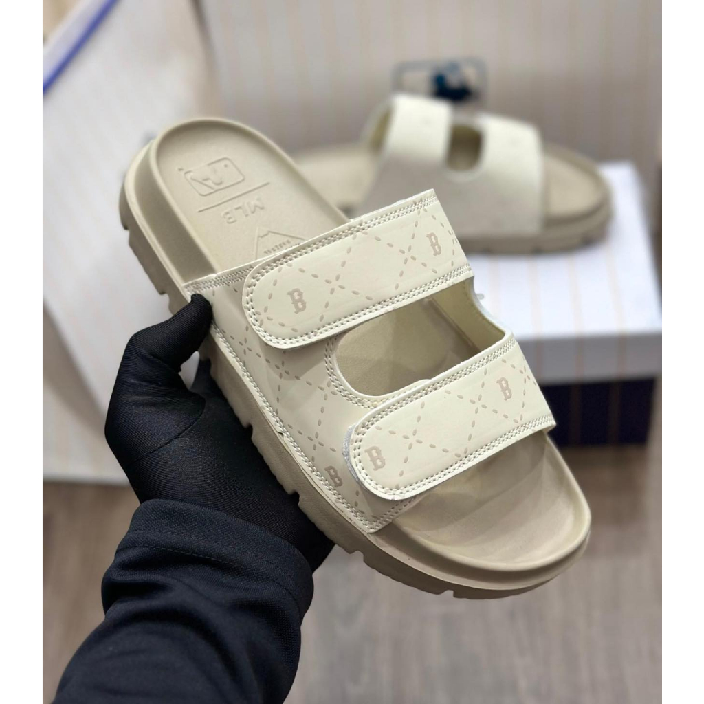 Dép MLB Quai Ngang Phiên Bản Hai Quai Xé Dán Cao Cấp 1:1 Có Hộp