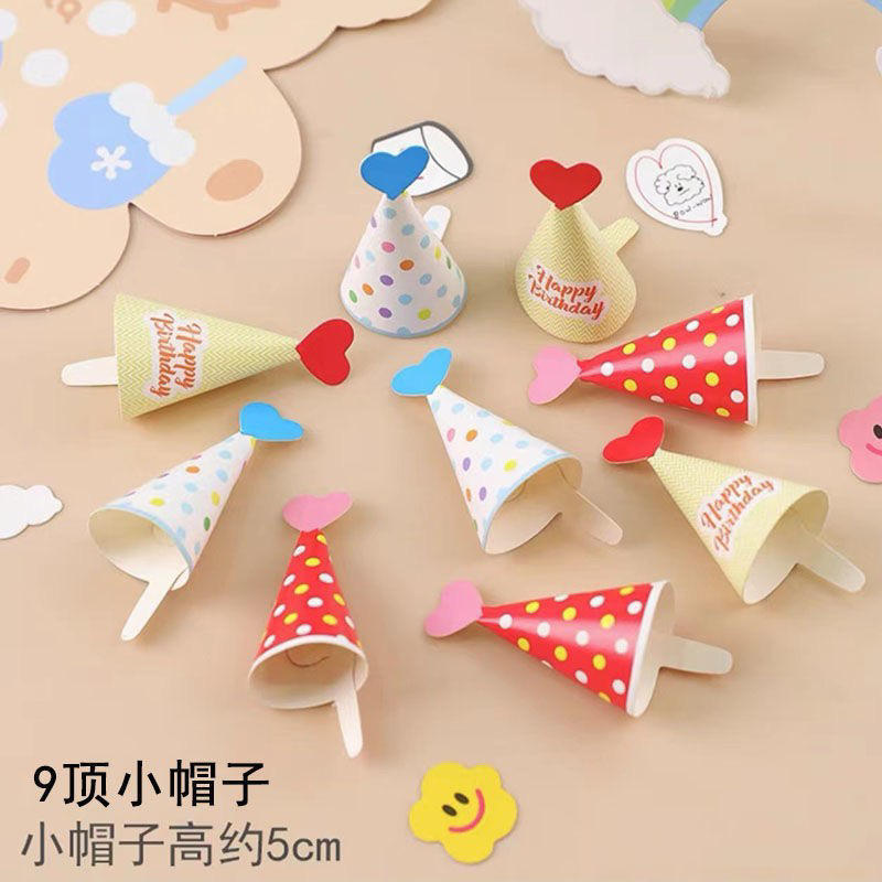 Trang trí bánh sinh nhật bánh kem - Mũ sinh nhật mini