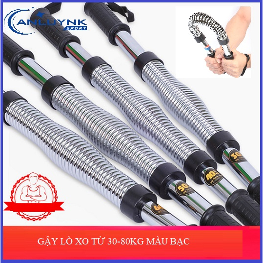 Gậy Bẻ, Gậy Lò Xo Nâng Cơ Vai, Tay, Ngực từ 20kg-80kg  Lò Xo Titan Đàn Hồi Và Chịu Lực Tốt