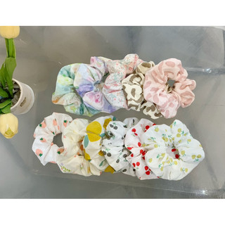 Dây cột tóc Scrunchies vải đũi mềm mại