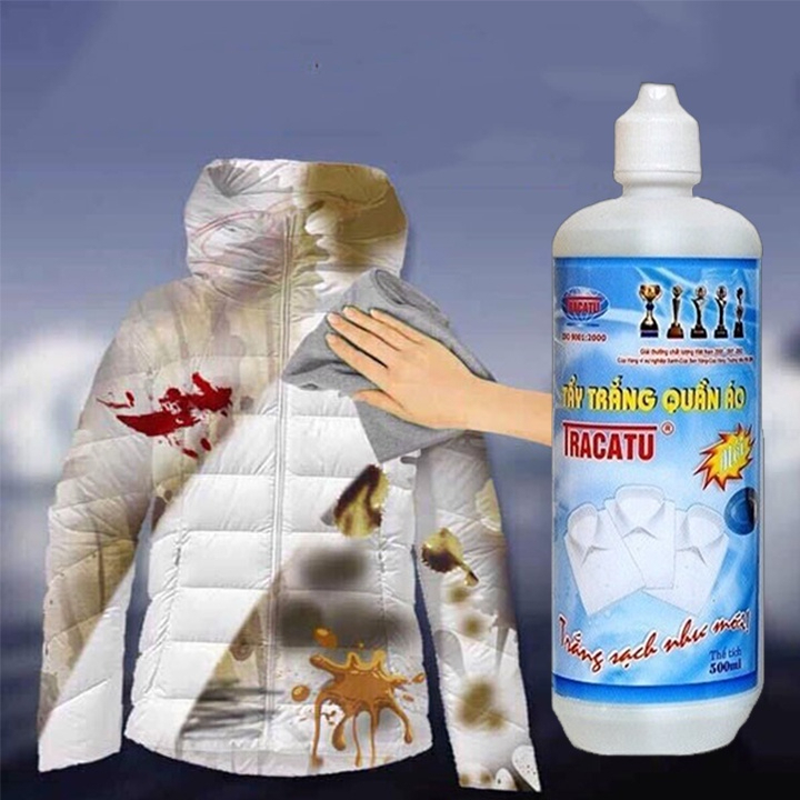 Tẩy Mốc Quần Áo Tracatu 500ml Tẩy Trắng Sạch Mọi Vết Mốc, Giữ Nguyên Màu Vải Hàng Việt Nam Chât Lượng Cao