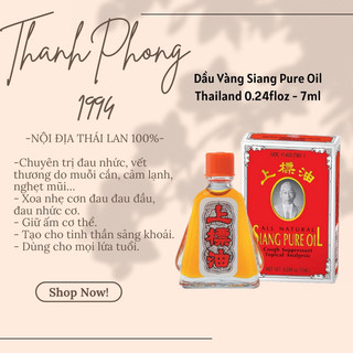 Dầu gió đỏ Siang Pure Oil Thái chai lớn 7cc