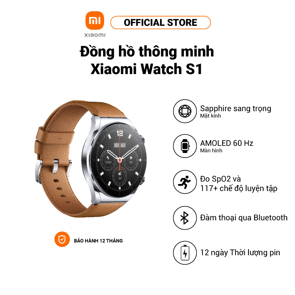 Đồng hồ thông minh Xiaomi Watch S1| AMOLED 1.43 inch 466 x 466| 46.5 mm|  470 mAh