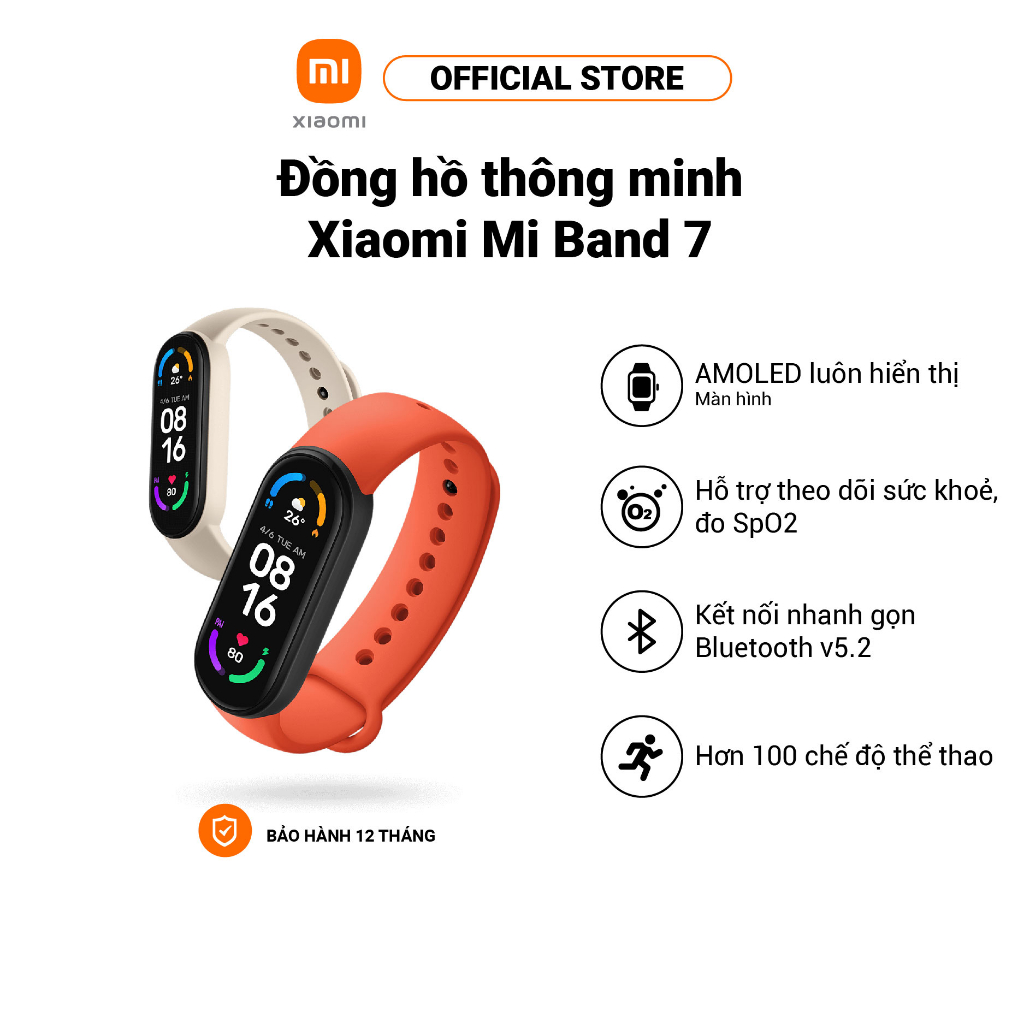 [Mã ELBAUCN1 Giảm 5%] Vòng đeo tay thông minh Xiaomi Mi Band 7 | Màu đen | Chống nước 5 ATM | 180 mAh | BigBuy360 - bigbuy360.vn