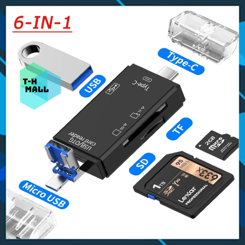 Đầu Đọc Thẻ Nhớ 6 Trong 1 chuyển đổi OTG USB 3.0 Micro SD TF Cho Loại Type C / USB / Micro USB 6 in 1