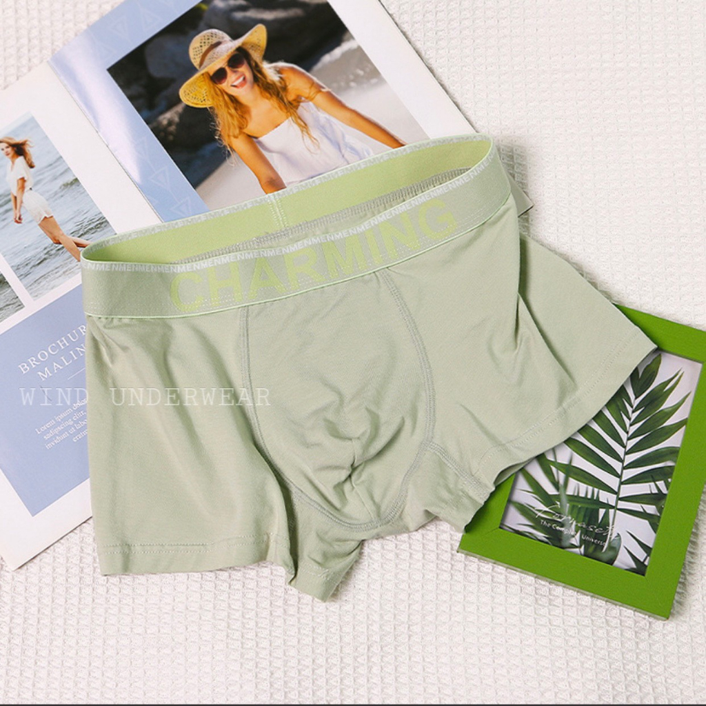 Quần sịp nam cao cấp boxer đùi chất vải cotton co giãn tốt siêu thấm hút mồ hôi WIND CHARMING