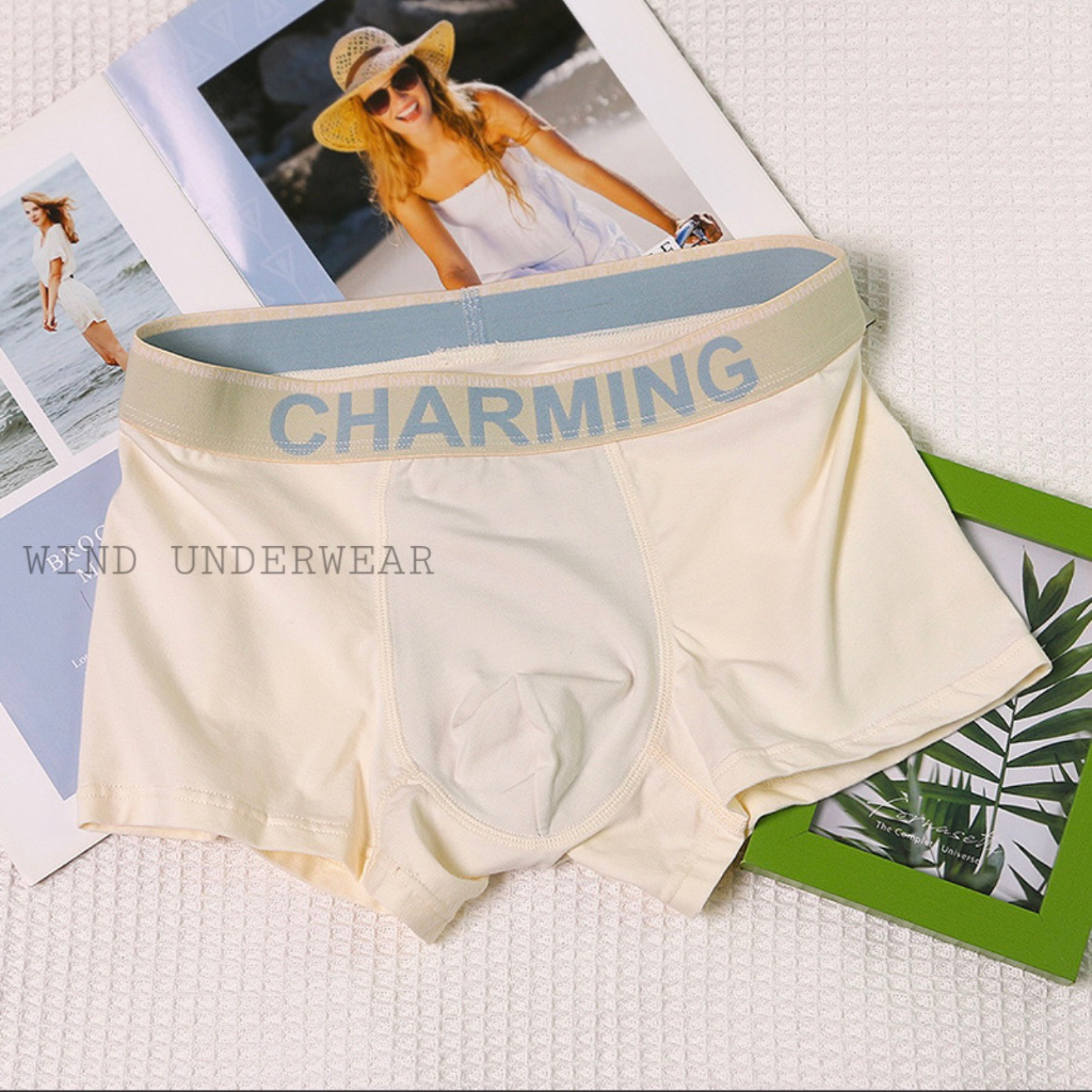 Quần sịp nam cao cấp boxer đùi chất vải cotton co giãn tốt siêu thấm hút mồ hôi WIND CHARMING