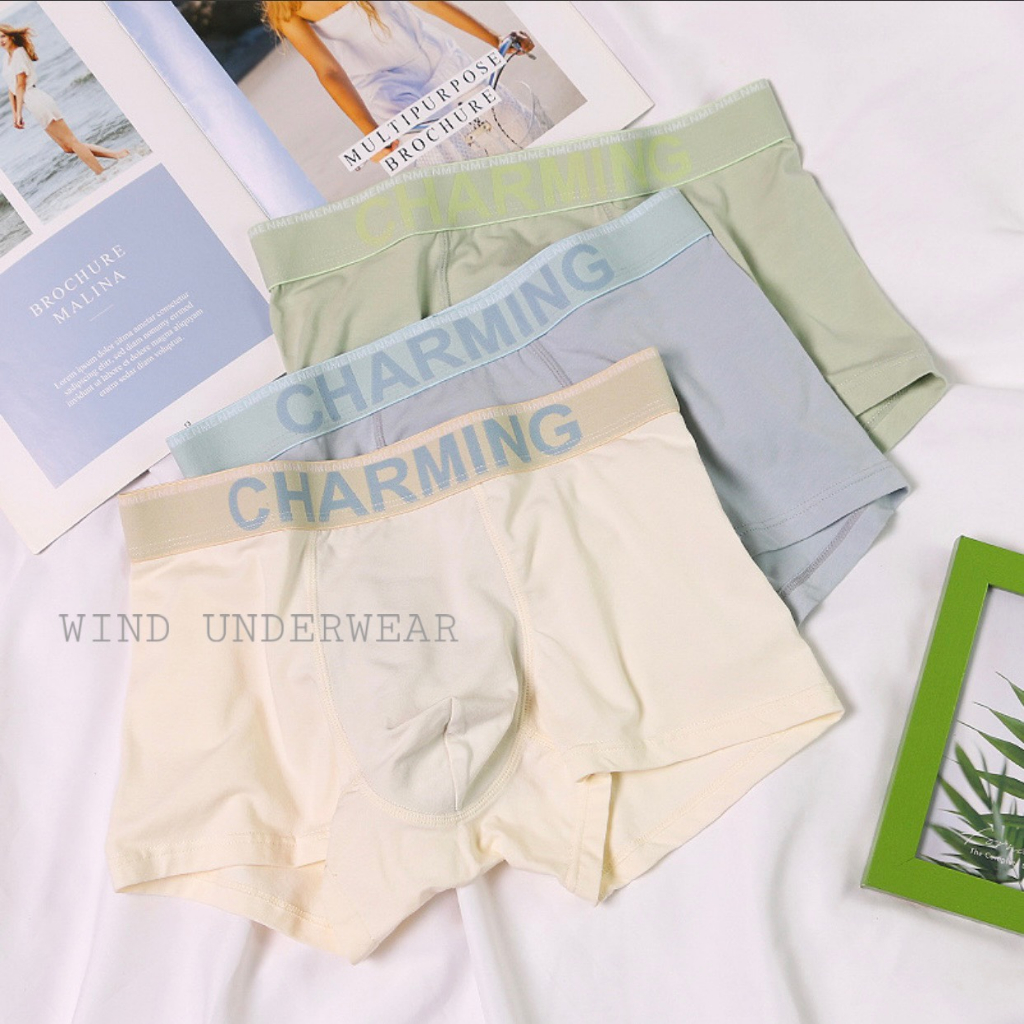 Quần sịp nam cao cấp boxer đùi chất vải cotton co giãn tốt siêu thấm hút mồ hôi WIND CHARMING