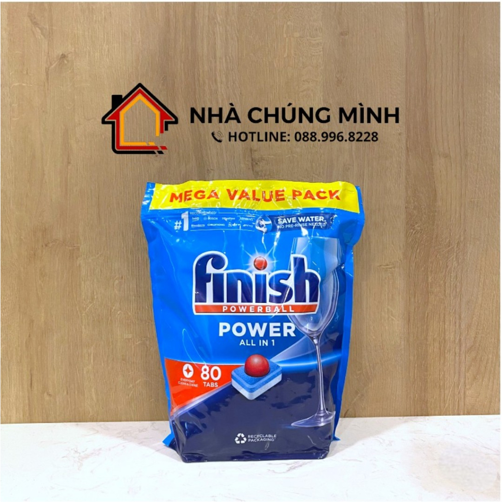 Viên rửa chén bát Finish All In One Max 100 viên, 30 viên 10 chức năng cho máy rửa bát