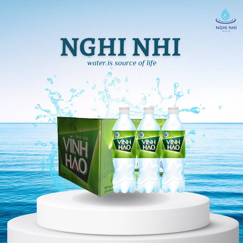 Nước Khoáng Có Ga Vĩnh Hảo 500ML (24 chai/1 thùng)