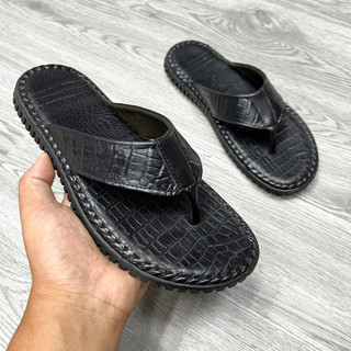 Dép Xỏ Ngón, Dép Tông Nam Da Dập Vân Cá Sấu Tinh Xảo, Đế Khâu cao cấp siêu đẹp.