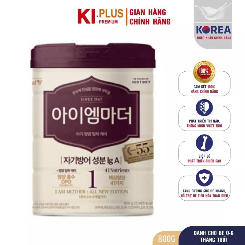Hộp 800g sữa bột  cung cấp dinh dưỡng cho bé I am Mother số 1 - Namyang
