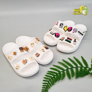 ẨN Dép crocs hai quai ngang classic ii nam nữ hàng chất lượng cao, tặng kèm jibbitz charm sticker mỏng 2D - Nhà Cá Sấu