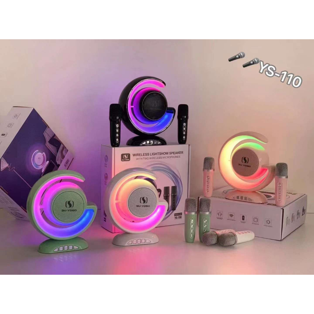 Loa Karaoke Bluetooth J.A OFFICIAL STORE YS 110 Led RGB, 2 Mic Không Dây