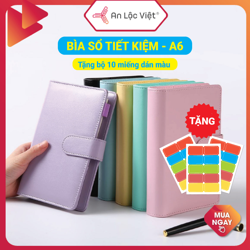 Sổ Tiết Kiệm Đựng Tiền, Ví Tiết Kiệm Đựng Tiền Nhiều màu sắc (Tặng 10 decal màu)