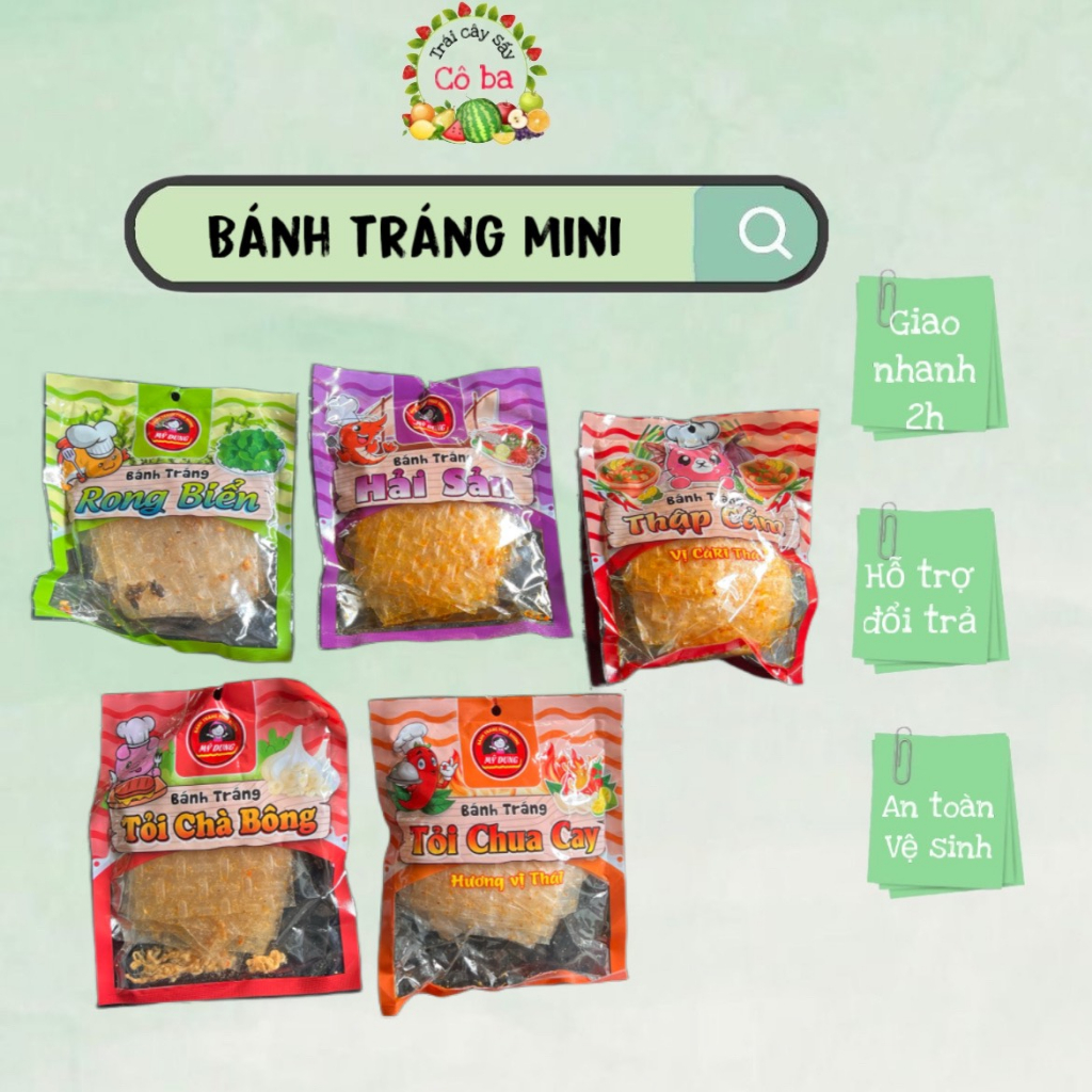 Bánh Tráng MINI 5 vị SHOP TRÁI CÂY SẤY CÔ BA