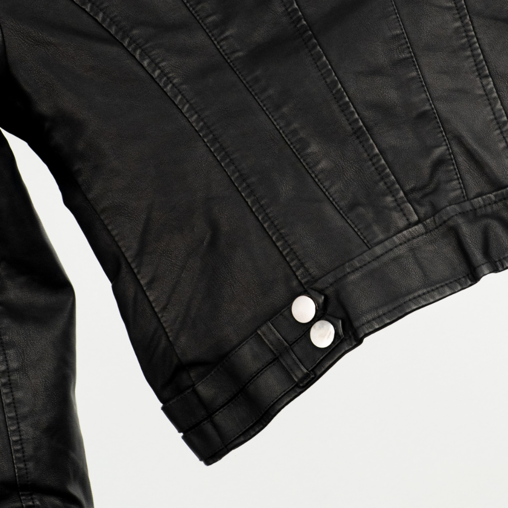 Áo da nữ LYB khóa kéo cổ tròn phong cách hàn quốc cá tính - đen 9811 | BigBuy360 - bigbuy360.vn