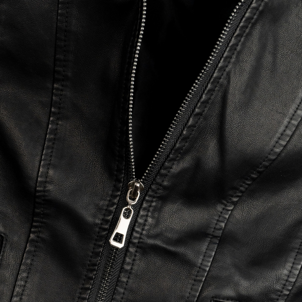 Áo da nữ LYB khóa kéo cổ tròn phong cách hàn quốc cá tính - đen 9811 | BigBuy360 - bigbuy360.vn