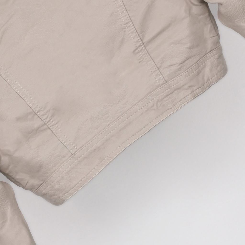 Áo da nữ croptop LYB khoá kéo chéo phong cách năng động trẻ trung - kem 1198 | BigBuy360 - bigbuy360.vn