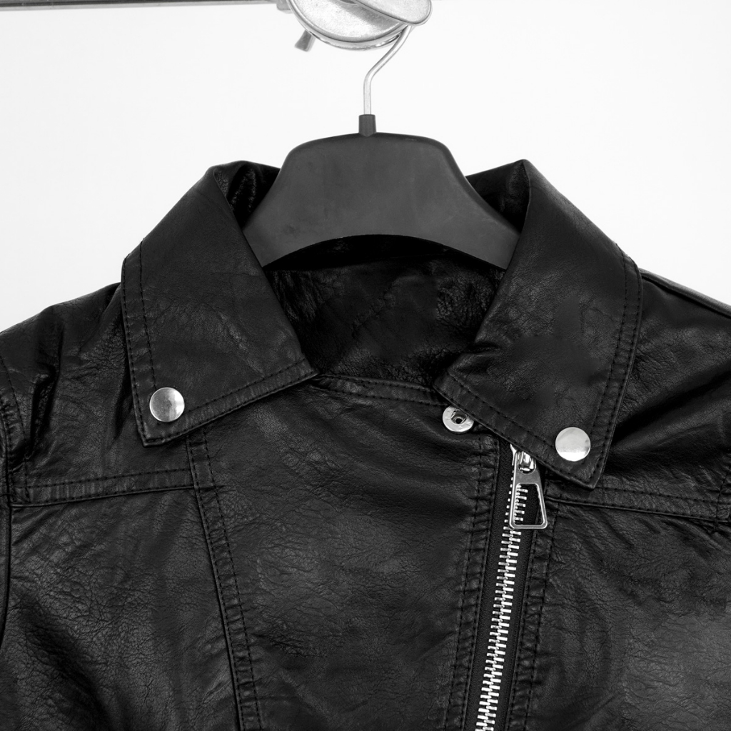 Áo da nữ croptop LYB khoá kéo chéo phong cách năng động trẻ trung - đen 1198 | BigBuy360 - bigbuy360.vn