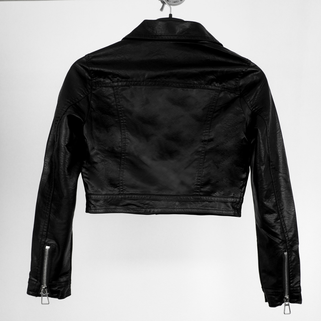 Áo da nữ croptop LYB khoá kéo chéo phong cách năng động trẻ trung - đen 1198 | BigBuy360 - bigbuy360.vn