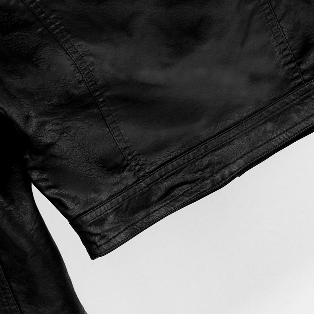 Áo da nữ croptop LYB khoá kéo chéo phong cách năng động trẻ trung - đen 1198 | BigBuy360 - bigbuy360.vn