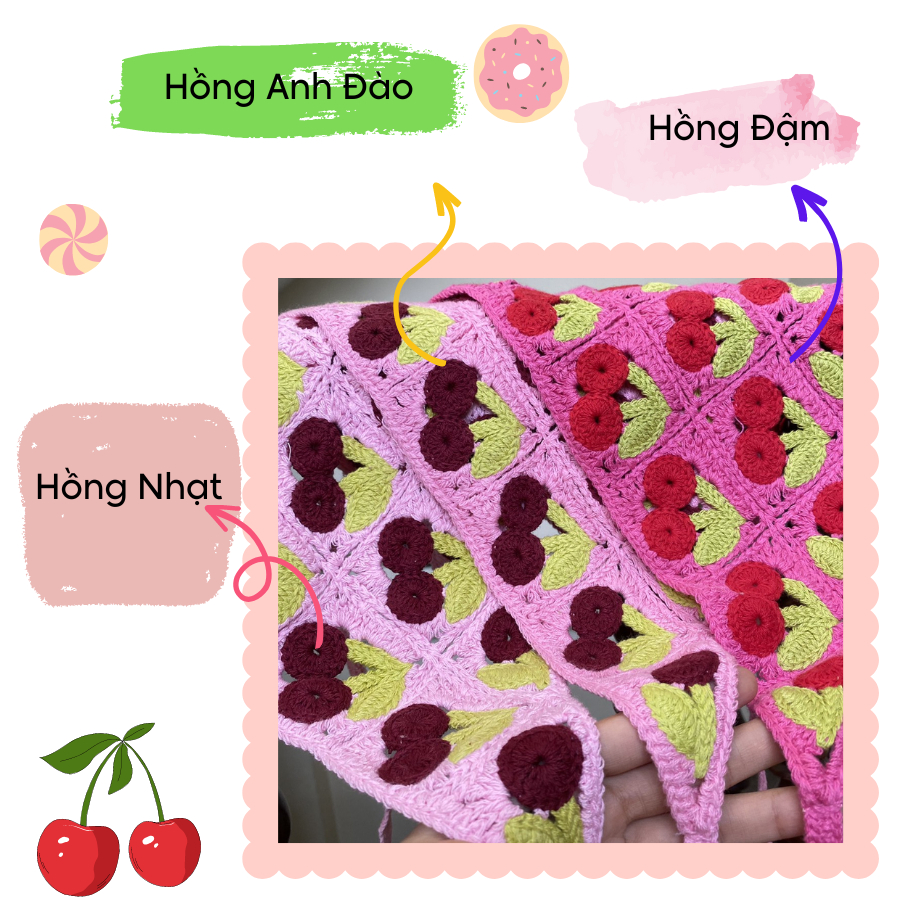 Băng đô đan len, Khăn trùm đầu, băng đô tam giác thêu đội đầu dễ thương