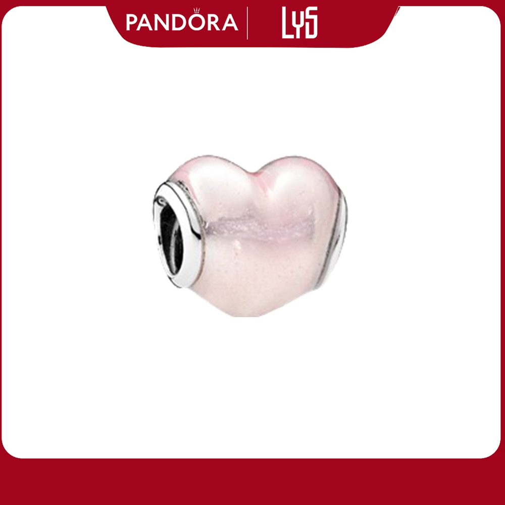 Charm bạc S925 PANDORA hình trái tim hồng-1386