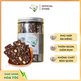 Bánh BISCOTTI Nguyên Cám Vị Chocolate Đẹp Store - Bánh Ngũ Cốc Nướng Ăn Kiêng Không Đường