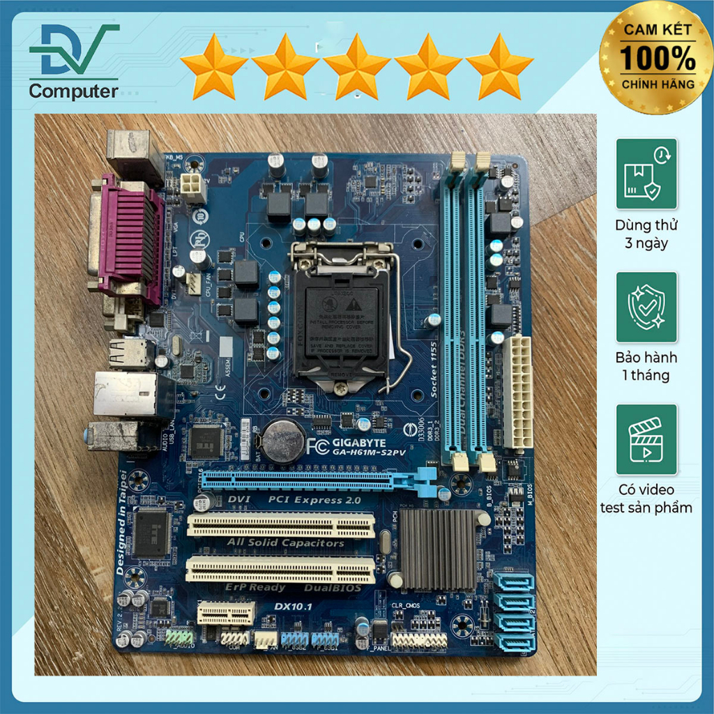 H61 M-S2PV Gigabyte đẹp BH 1 tháng
