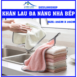 Khăn lau, khăn lau bếp, khăn, khăn lau bếp đa năng Khăn Lau Đa Năng Nhà Bếp Set 10 Khăn Lau Tay Vải Mềm Viền Caro