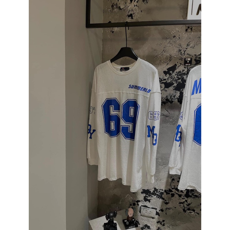 Áo Thun Dài Tay Số 69 In 2 Mặt Dáng Thụng Giấu Quần