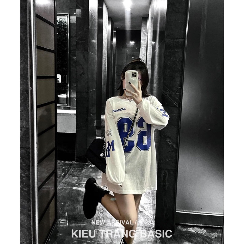 Áo Thun Dài Tay Số 69 In 2 Mặt Dáng Thụng Giấu Quần