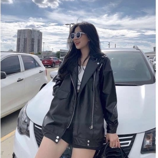 Áo khoác da dáng dài unisex chất liệu da PU cao cấp phong cách thời trang năng động cá tính M6